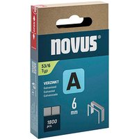 1.800 novus Tackerklammern 53/6 Feindraht hart 6 mm von Novus