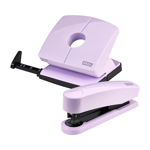 Novus ColorID Schreibtisch-Set in pretty lilac, Hefter B2 Heftleistung 25 Blatt & Locher B220 Lochleistung 20 Blatt von Novus