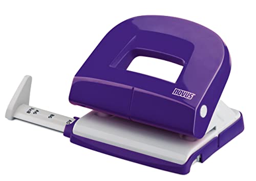 Novus E 216 Locher (16 Blatt Lochleistung, mit Anschlagschiene, für Büro und Schreibtisch) Violett glänzend von Novus