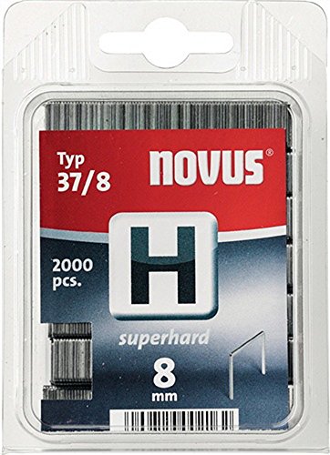 Novus Feindrahtklammern 6 mm "superhart", für Hammertacker, XL-Packung mit 5000 Tacker-Klammern, Typ 37/6, Stahldraht von Novus