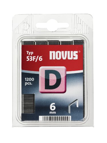 Novus Flachdrahtklammern 6 mm, 1200 Tacker-Klammern vom Typ 53 F/6 , optimales Heftmittel für Folien, Etiketten, Papier von Novus