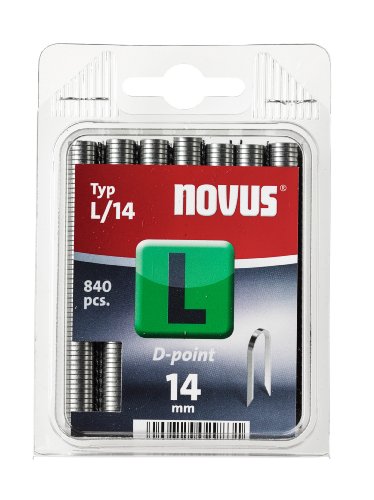 Novus Rundklammern 14 mm, 840 Tacker-Klammern, Typ L/14 mit D-Spitze, zur Befestigung von Rundhölzern und Maschen-Draht von Novus