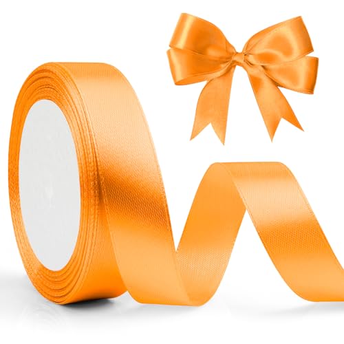 20mm X 23 M Satinband Orange Geschenkband Orange Halloween Geschenkband Dekoband Herbst Thanksgiving Satinbänder Orange Für Thanksgiving Deko, Herbstdeko, Hochzeitsdeko, Geburtstag, Einladungskarten von Nsetriu