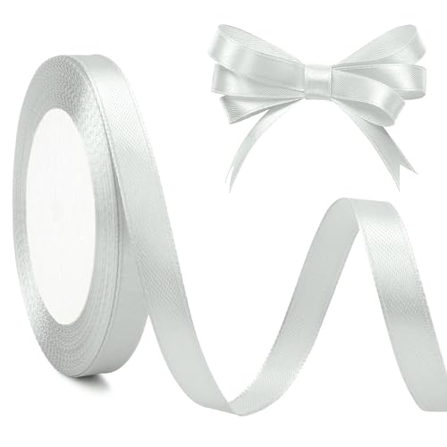 Geschenkband Silber 10mm X 23m Satinband Silber Schleifenband Silber Weihnachtsdeko Silber, Silberhochzeit Silbernes Band Satinbänder Silbrig Für Stoffband Schleife, Geschenkverpackung, Party von Nsetriu