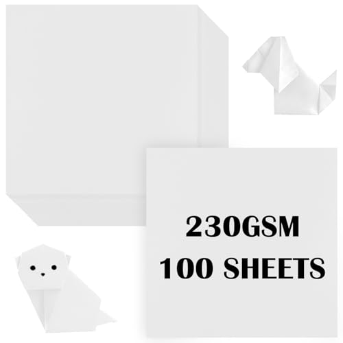 Karton-Scrapbook-Papier, 230 g/m², schweres Bastelpapier für Kartenherstellung und Cricut, 29 x 29 cm dick, kreatives Papier für Scrapbooking und Papierbastelarbeiten, Weiß, 100 Stück von Nsmykhg