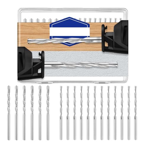 Nsssunnre 18-Teiliger Trockenbaubohrer 1/8 Holzbohrer Pilot Point Schneidbohrer-Set, M2 Schnellarbeitsstahl von Nsssunnre