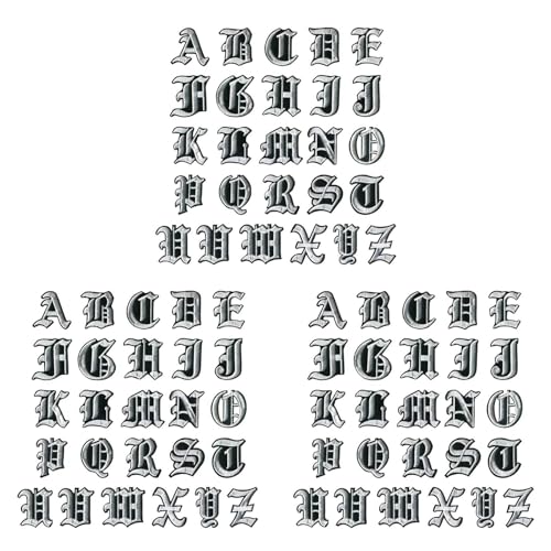 Ntcpefy 78 x englische Alphabet-Buchstaben, gemischt, bestickt, zum Aufnähen oder Aufbügeln für Kleidung von Ntcpefy