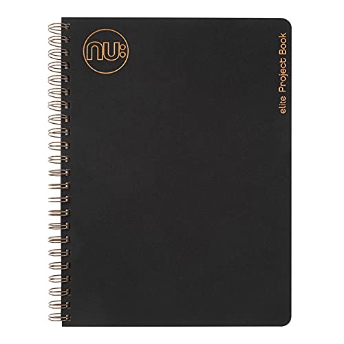 Nu Notebooks – Kraft Range – schwarzer Spiralbindung, A5 Projektbuch – Schreibwaren-Notizbücher – professioneller Notizblock – 160 Seiten von NU