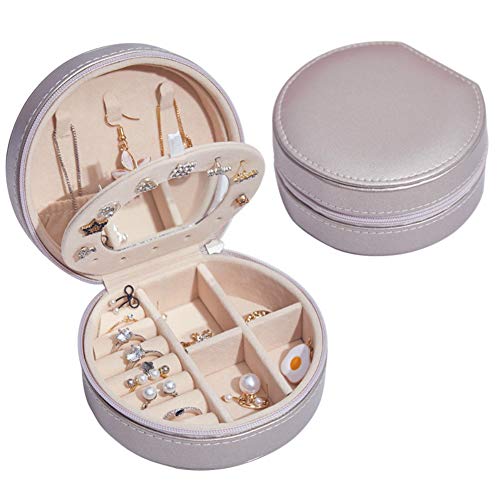 NuAngela Schmuckkästchen Klein,Kleine Reise Schmuckschatulle, Schöner Schmuckkoffer, PU Leder Mini Aufbewahrungsbox, Damen Halskette Ohrringe Ring Accessoires Schmuckschatulle Jewelry Box von NuAngela