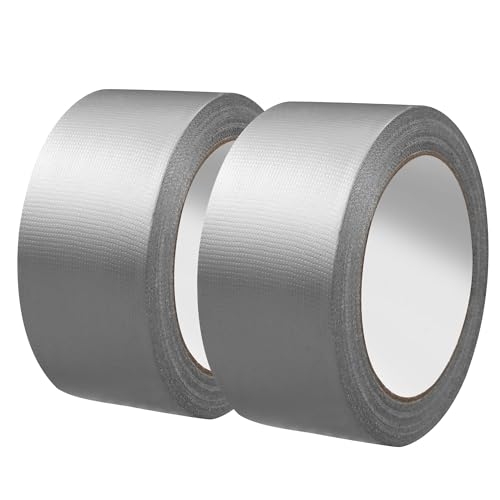 Nuangoo 2 Stück Panzertape, Klebeband Wasserdicht, 27 m x 48 mm Gewebeband, superklebend und reißfest, geeignet für Haus, Garten, Auto, Baustelle, Outdoor Camping (Silber) von Nuangoo