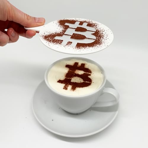 Bitcoin Kakao-Schablone Latte Art Etherium Shiba Inu Cosmos Uniswap Crypto Art Cappuccino Schablonen Für Cappuccino Schablone Kaffee Milchschaum Schablonen von Nubsi