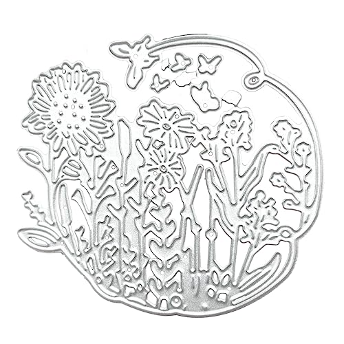 Nucelit Metall-Stanzschablone mit Blumenmotiv und Schmetterling, Karbonstahl, Prägeschablone, Scrapbooking, für Karten, Stanzformen von Nucelit