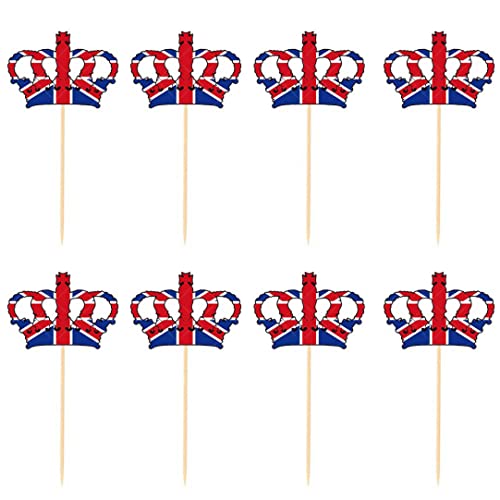 80pcs Crown Form Cupcake Topper Cupcake Toppers Niedliche Mini -Union für König Charles The Third Street Party, 13 x 5 cm Cupcake Topper von Nuelreva