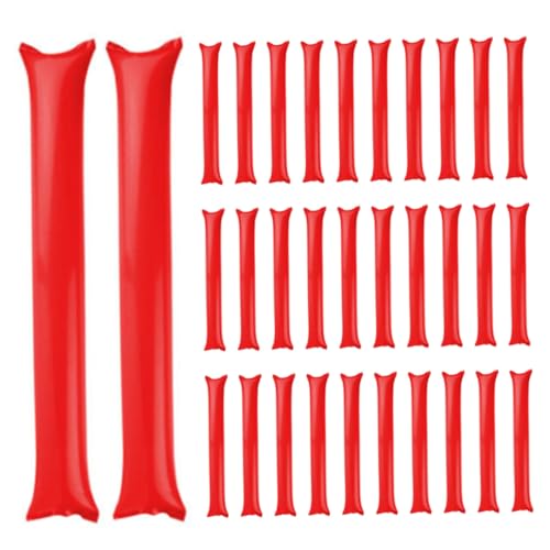 Nuelreva Jubelstock aufblasbarer Thunder Stick Plastik -Spirituosen -Noise -Hersteller für Sportveranstaltungen Geburtstagsfeier 50 PCS 60 * 10 rote Noise Maker zum Jubeln von Nuelreva