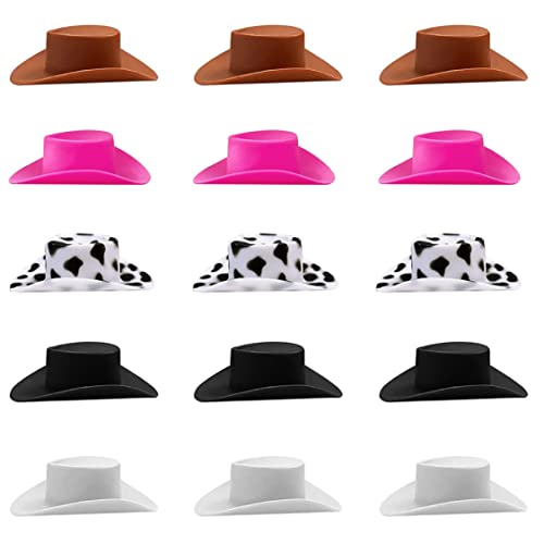 Nuelreva Miniaturparty Hut Plastik Mini Cowboy süß für Puppenbezug Kuchen Dekor Accessoire 50pcs 5.4x4,6 cm von Nuelreva