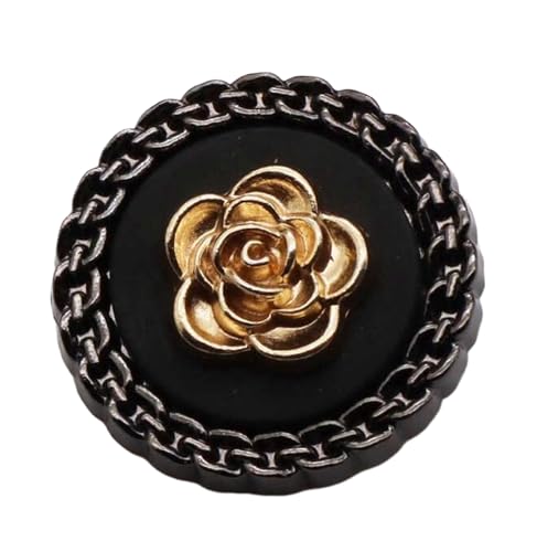 Dekorative Metallknöpfe mit Rosen, 18 - 25 mm, Schwarz, 18 mm, 3 Stück Dekorative Metallknöpfe mit Rosen, 18 - 25 mm, Schwarz, 18 mm, 3 Stück von Nuheekg
