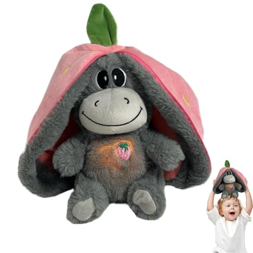 Nuhjytgf Breathing Plush | Breathing Stuffed Animal | Fruit Donkey Plush Toy | Soothe Snuggle Animal Plush Toys | Interactive Breathing Plush | Portable Breathing Plush for Kids Boys & Girls von Nuhjytgf