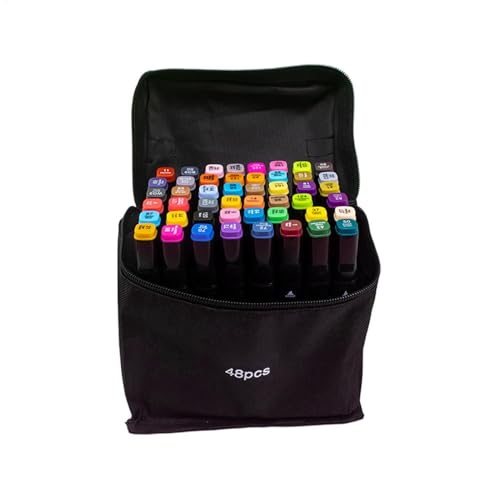 Nuhjytgf Colouring Pens | Double Tip Markers Set | Marker Pens | Felt Tip Pens | Oil-based Marker | Fine Brush Tip Marker | Non-smudge & Quick Drying Markers With Carrying Case For Kids & Adults Arts von Nuhjytgf