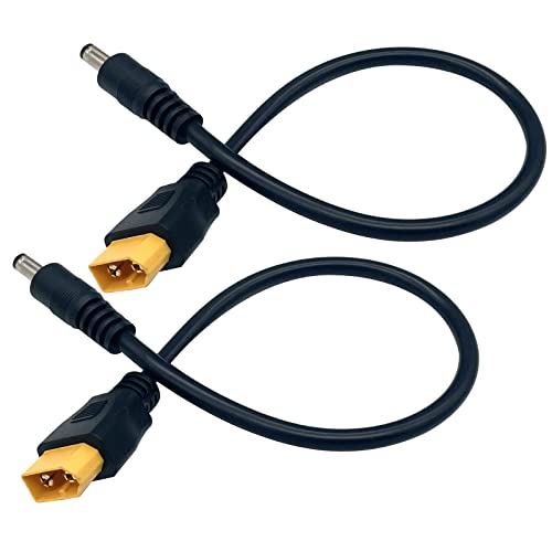 Nuofany 2Packs DC5.5x2.1mm zu XT60 Ladekabel XT60 weiblicher Bullet Connector zu DC5.5x 2.1mm weiblicher Adapterkabel für TS100 Lötkolben, FPV Monitor Power, Drone Power Kabel von Nuofany