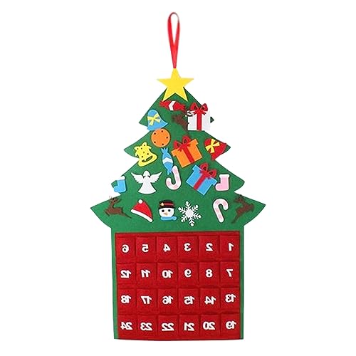 Filz Adventskalender - Adventskalender Dekoration mit 24 Taschen, Baumförmiger Kalender für Desktop, Tischdekoration, Adventskalender Dekoration für Kinder Nupaque von Nupaque