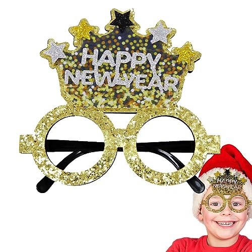 Nupaque Silvester-Partybrille | -Brille, Foto-Requisite, niedliche lustige Neujahrsbrille | 2024 Neujahrs-Requisiten, einzigartige Partygeschenke für Partys, Veranstaltungen, Teenager von Nupaque