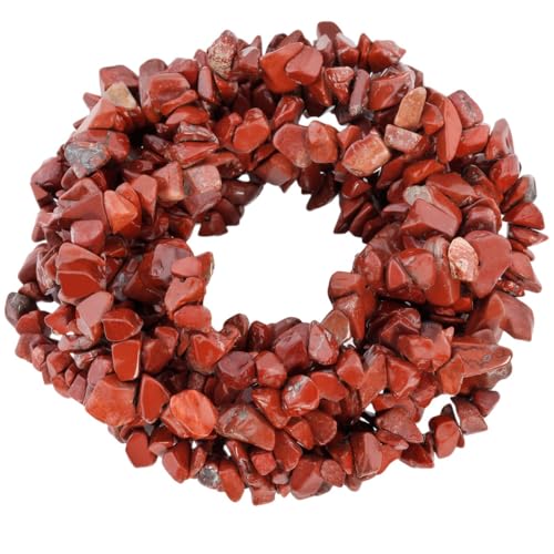 Nupuyai Streifen roter Jaspis Stein Perlen zum Auffädeln, 5mm lose Edelstein Perlen Chips Strang unregelmäßig Kristall Heilstein Schmuck Perlen für Armbänder Schmuckherstellung von Nupuyai