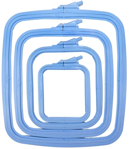 Nurge Quadratische Stickrahmen aus Kunststoff, Kreuzstichrahmen, Stanznadelrahmen (4-teiliges Set) von Nurge