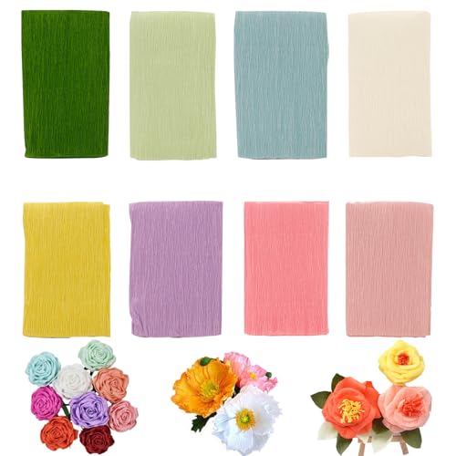 Nurila 8 Farben Krepppapier Bunt, 10 cm x 250 cm Crepe Papier Papierblumen für DIY Krepppapier Blumen Basteln, Papierhandwerk, Kräuselpapier zur Dekoration, Partydeko, Geburtstagsdeko Nurila 8 Farben Krepppapier Bunt, 10 cm x 250 cm Crepe Papier Papierblumen für DIY Krepppapier Blumen Basteln, Papierhandwerk, Kräuselpapier zur Dekoration, Partydeko, Geburtstagsdeko von Nurila