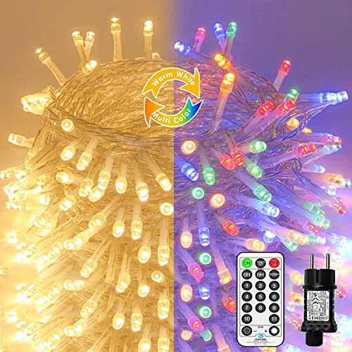 Led Lichterkette Strom 15M 100 LED mit Fernbedienung Timer Merkfunktion Lichterkette IP65 Wasserdicht für Innen und Außen,Niederspannung, Lichterkette für Party Weihnachten Garten Zimmer von Nurkoo