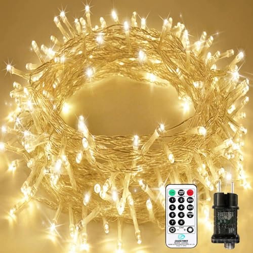 Led Lichterkette Strom 25M 200 LED mit Fernbedienung Timer Merkfunktion Lichterkette IP65 Wasserdicht für Innen und Außen,Niederspannung, Lichterkette für Party Weihnachten Garten Zimmer von Nurkoo