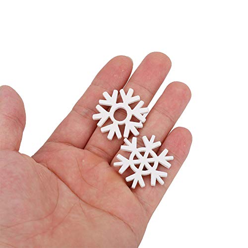 100 Stück Schneeflockenmuster aus Holz, Scrapbooking, Holzschneeflocken, Kreativer Baumanhänger, Basteln, Weihnachten, Weiß, Zubehör, Dekorative Verzierung, Ornament, (100 Stück von Nurnesy