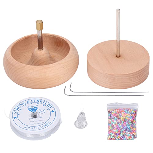 Nurnesy 10 Cm Holzperlen-Spinner-Werkzeug-Set – Manuelle Perlen-Einfädler-Schüssel für DIY-Schmuckherstellung von Nurnesy