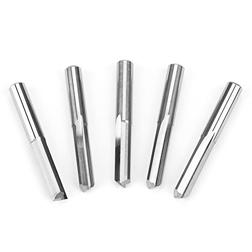 Nutriess 5pcs Router Bit 6x22mm Doppelflöte gerade Slot CNC -PCB -Fräser für Holzbearbeitung von NutriEss