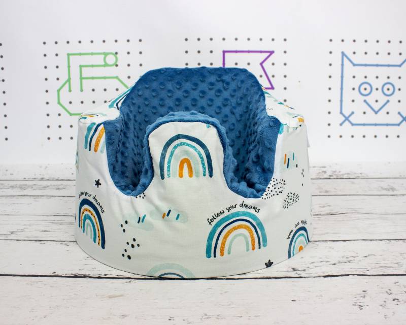 Blue Rainbow Bumbo Sitzbezug, Handgefertigter Bezug Für Floorseat Bumbo, Sitzbezug | Neu von NuvaArt