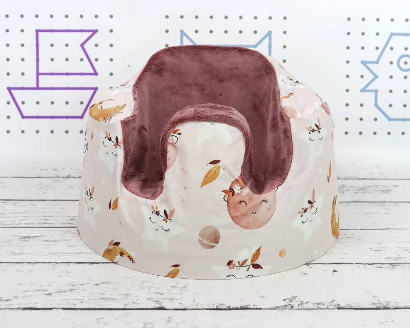 Boho Space On Pink Bumbo Sitzbezug, Handgefertigter Bezug Für Bodensitz Bumbo, Ausgestatteter | Neu von NuvaArt