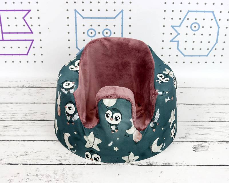 Dark Dream Penguins Bumbo Sitzbezug, Handgefertigter Bezug Für Floor Sitz Bumbo, Süßer Pinguin | Neu von NuvaArt