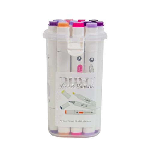 NUVO Alcohol Marker Pen Collection – Meerjungfrauenschwanz-Töne – Stifte Set mit 12 Markern mit doppelter Spitze von Nuvo