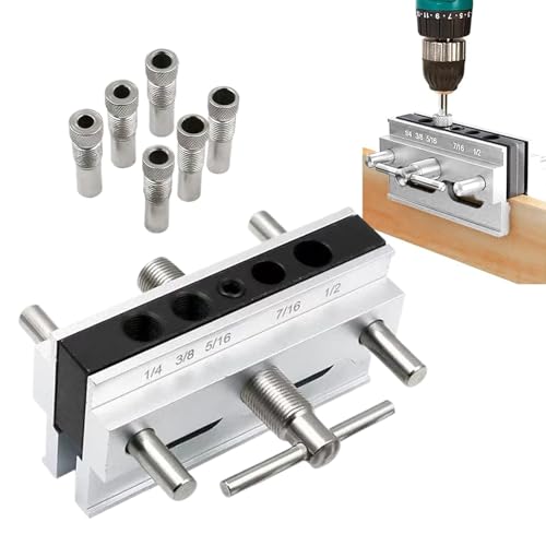 Ausrichtungsstift-Vorrichtung – Holzdübel-Instrument, Erweiterbare Holzdübel-Vorrichtung | Bohrführung Elektrowerkzeug, Zentrierte Dübel-Bohrlehre Für Zimmerei, Bohrlehre Mit Einstellbarer Spannweite von Nuyhadds