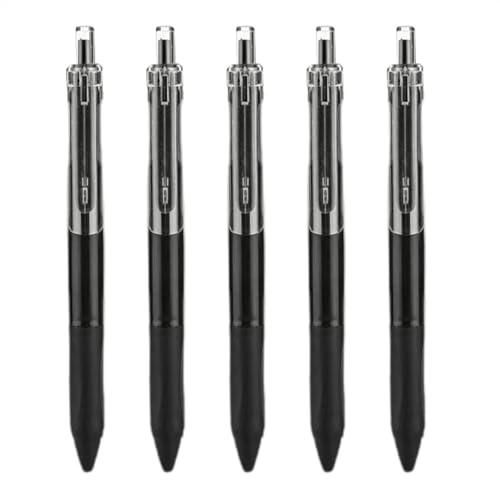 Nuyhadds Kugelschreiber, schwarze Tinte, schwarze Kugelschreiber, 5 elegante Stifte für professionelle Unterschrift, 0,5 mm, tragbar, mittlere Spitze, für Studenten, Schreibwaren für von Nuyhadds