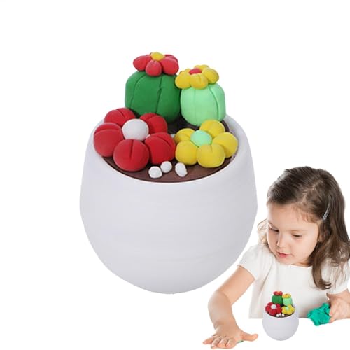 Nuyhadds Ton-Set für Kinder, Modelliermasse-Set - Harmless Crafts Sichere, niedliche, gefälschte Topfpflanzen | Ton-Set, lustiges Lernspielzeug für und Mädchen von Nuyhadds