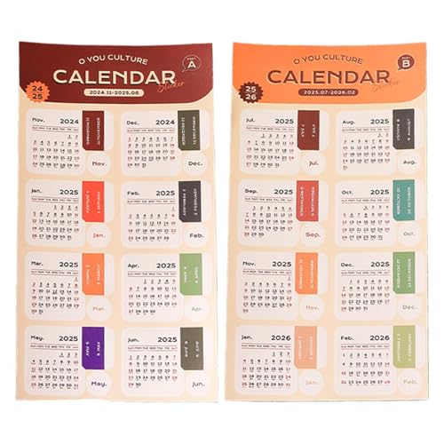 Calendar Stickers for Planners, 2025 Calendar Index Tab Stickers, Clear Printing Weekly Planner Labels for Project Planning, Personal Activities, Meeting Scheduling, 21x11.5cm von Nuyhgtr