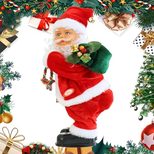 Nuyhgtr Holiday Santa Decoration, Christmas Dancing Santa, Animated Santa Doll, 26x12 cm, Booty Shaking Singing and Dancing Electric Doll Toy for Kids and Women von Nuyhgtr