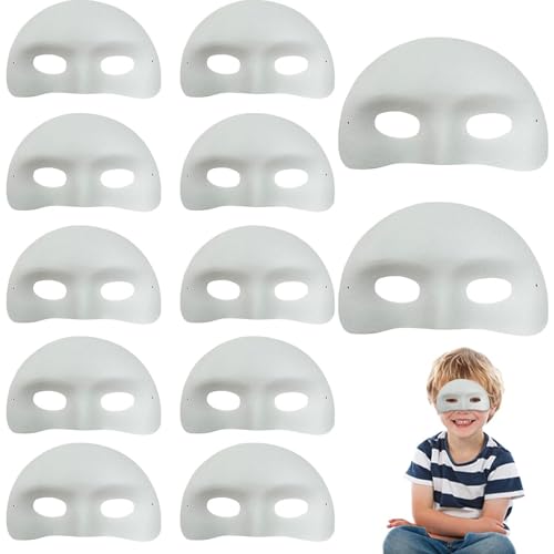 Nuyhgtr Malbare Maske für Kinder – Bastelmasken zum Dekorieren, blanko Graffiti-Maske, Malmaske für Karneval, Cosplay, Maskerade von Nuyhgtr