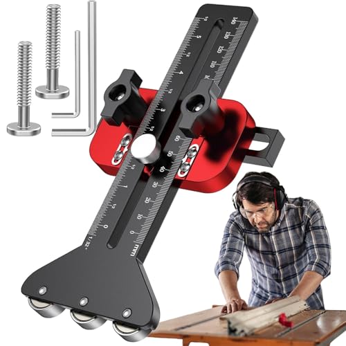 Thin Rip Jig, Aluminum Alloy Planner Guide, Adjustable Thin Strip Tablesaw Jig, Fence Cutting Tool with 3 Pulley, Precision Table Saw Accessories for Router von Nuyhgtr