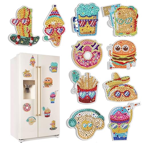 Nuyoach Diamond Painting Kühlschrank Magnete,10 Stück Diamant Painting Bastelset Für Kinder Ab 6-12 Jahre,5D Diy Diamant Malerei Tiere Kühlschrankmagnete Geschenke Für Mädchen Jungen Erwachsene von Nuyoach