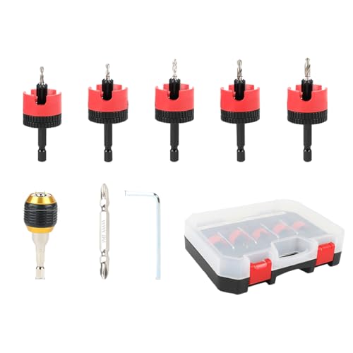 Senker Für Holzarbeiten - 7-teiliges Metall Senkbohrer Set | Tiefenbegrenzung 1/4 Zoll Sechskantschaft mit Aussparungswerkzeug für Dübelmontage und Hingemontage Senker Für Holzarbeiten - 7-teiliges Metall Senkbohrer Set | Tiefenbegrenzung 1/4 Zoll Sechskantschaft mit Aussparungswerkzeug für Dübelmontage und Hingemontage von Nuytghr