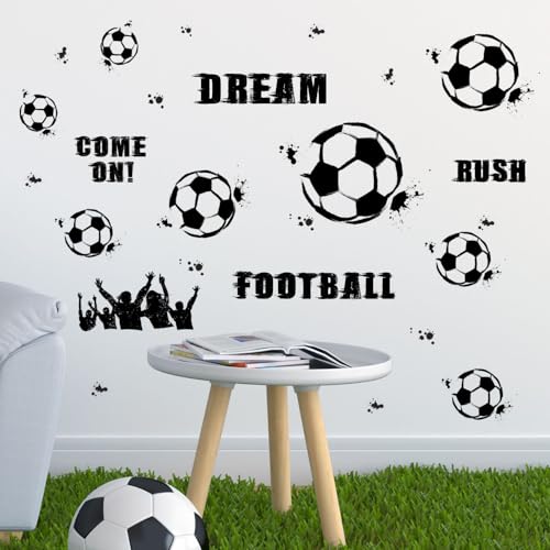 3D Wandtattoo Fußball Durchbruch Wandaufkleber Bunte FussballWandbild Wandtattoo Junge Teenager Videospiel Wandstikcer für Kinderzimmer Jungen Schlafzimmer Deko Geschenk von Nv Wang