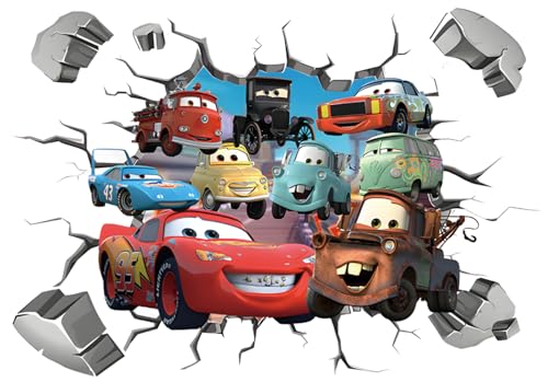 Kibi Cars 3D Wandtattoo Wandaufkleber Wandsticker Wanddekoration Abnehmbare Aufkleber Wall Stickers Cars Disney Pixar Multicolor Vinyl Wandsticker für Wände, Möbel, andere Haushaltsmaterialien von Nv Wang