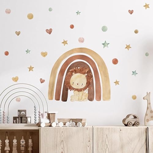 Cartoon Lion Wandtattoo Cartoon Lion Freizeitspaß Wandtattoo Kinderzimmer Wandsticker Cartoon Lion 3D-effekt Aufkleber von Nv Wang