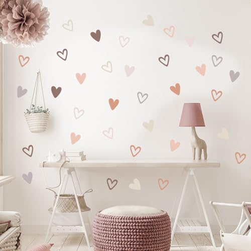 Herzförmig Wandtattoo Boho Freizeitspaß Wandsticker Herzförmig 3D-effekt Aufkleber für Mädchen Jungen Baby - Rosa, Vinyl, Wand, Glas, Kunststoff, Metall, Wasserdicht, 6 Stück von Nv Wang